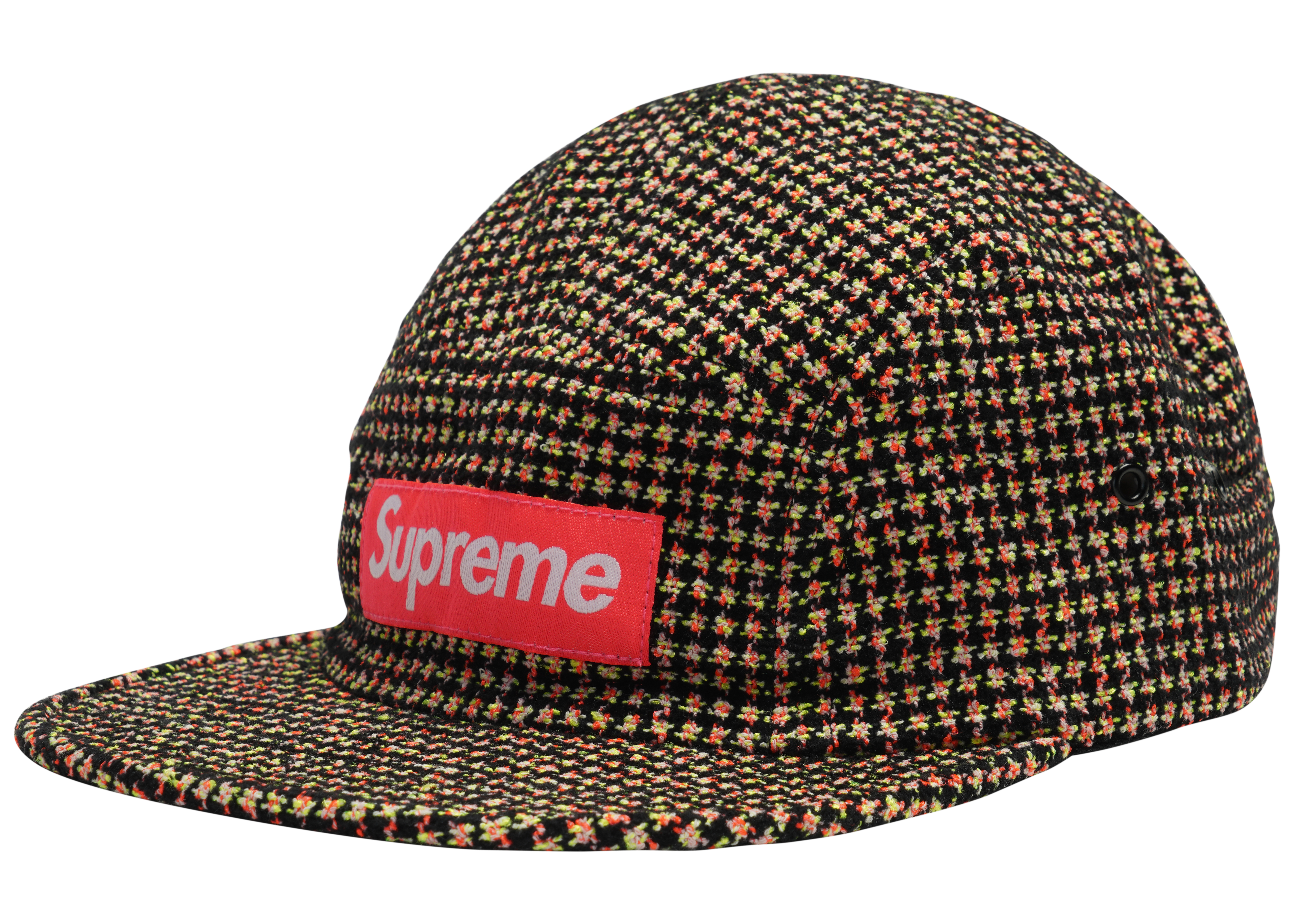 Supreme Boucl Houndstooth Camp Cap Neon - FW17 - US