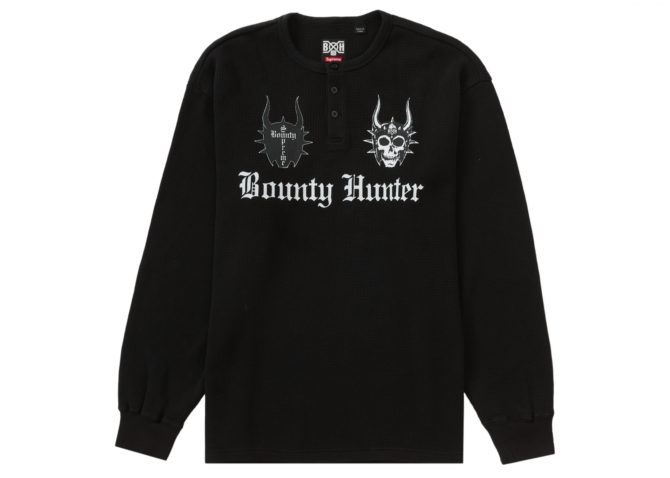 Supreme Bounty Hunter Thermal Henley L/S Top Black Men's - FW23 - US