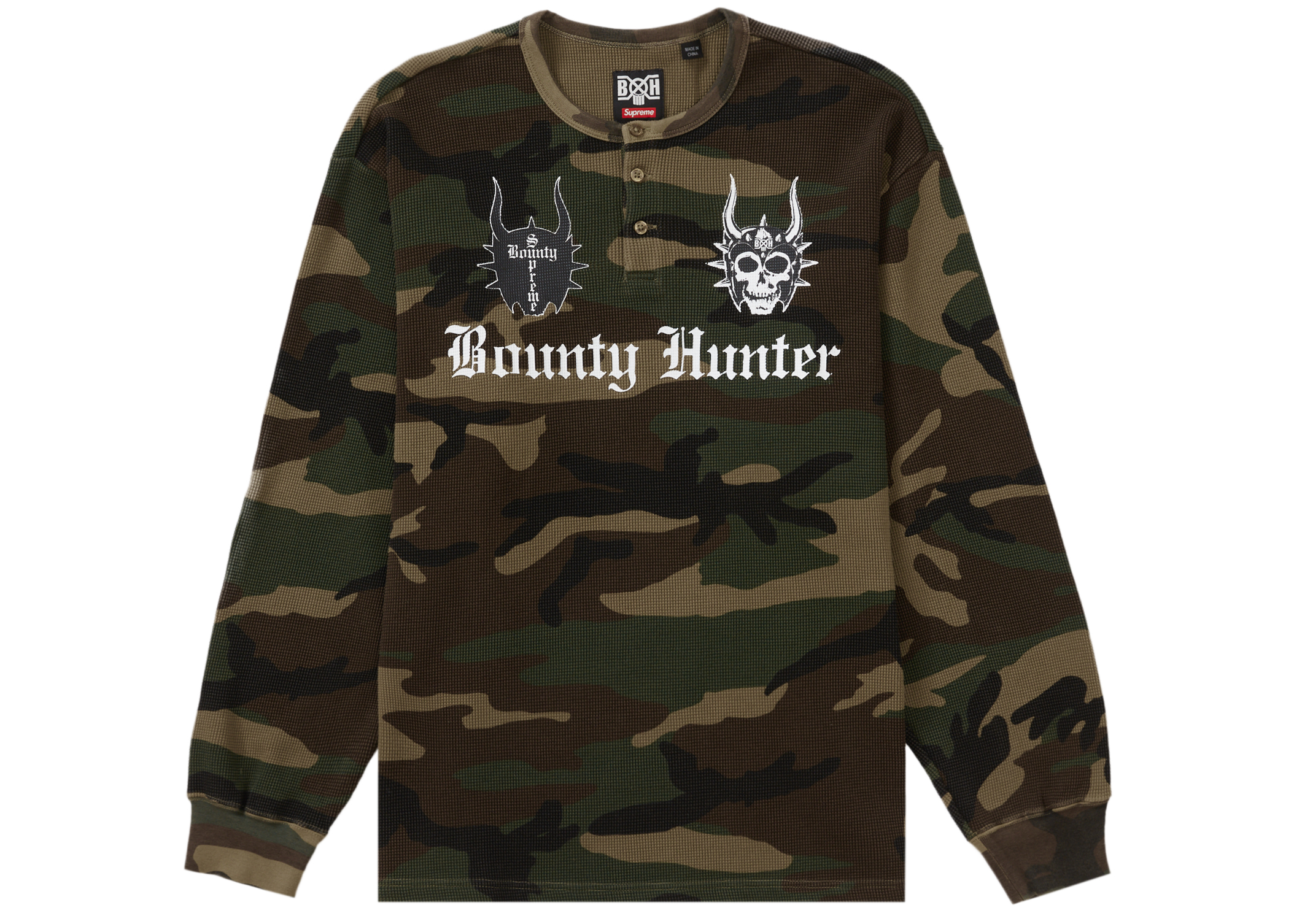 Supreme Bounty Hunter Thermal Henley L/S Top Camo Men's - FW23 - US
