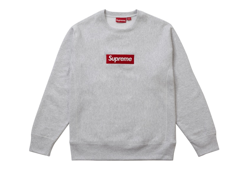 Supreme Box Logo Crewneck (FW18) Ash Grey Men's - FW18 - GB