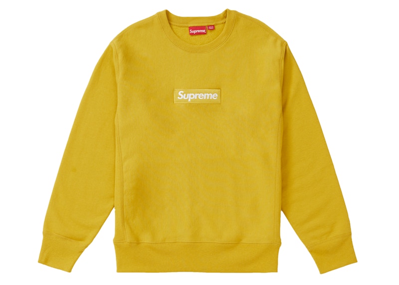 シュプリーム Supreme Box Logo Crewneck M 黄色 - スウェット