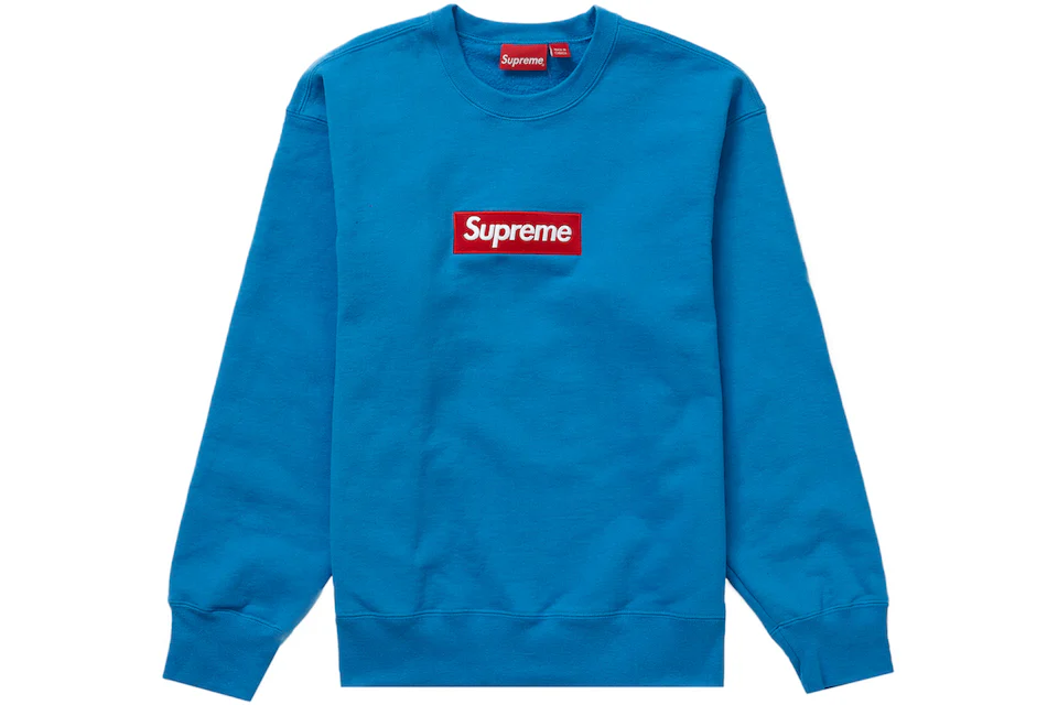 Suéter de cuello redondo Supreme Box Logo (FW22) en azul