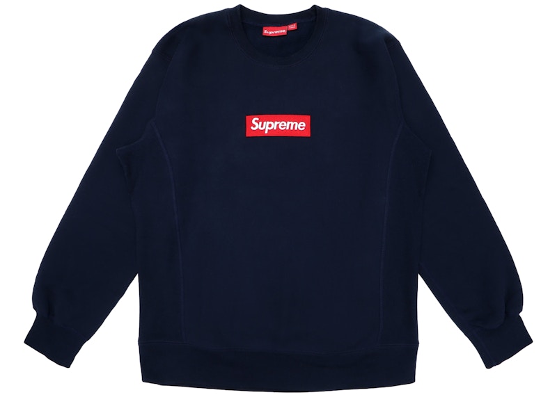 Supreme Box Logo Crewneck (FW15) Navy Men's - FW15 - US