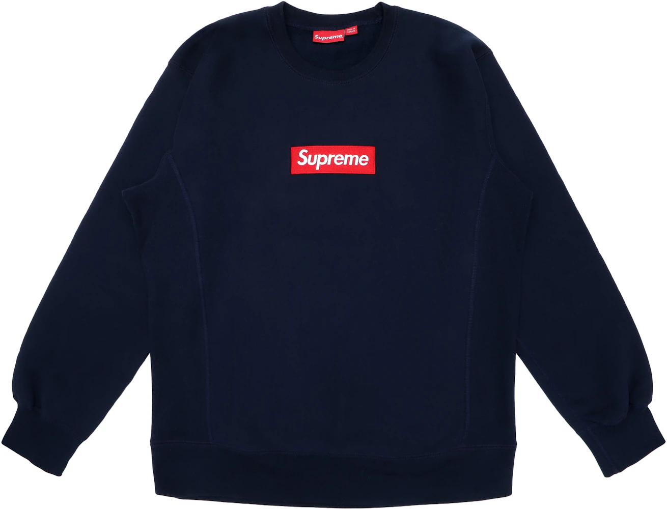 Supreme - Authenticated Box Logo Sweatshirt - Cotton Navy Plain for Men, Never Worn, with Tag