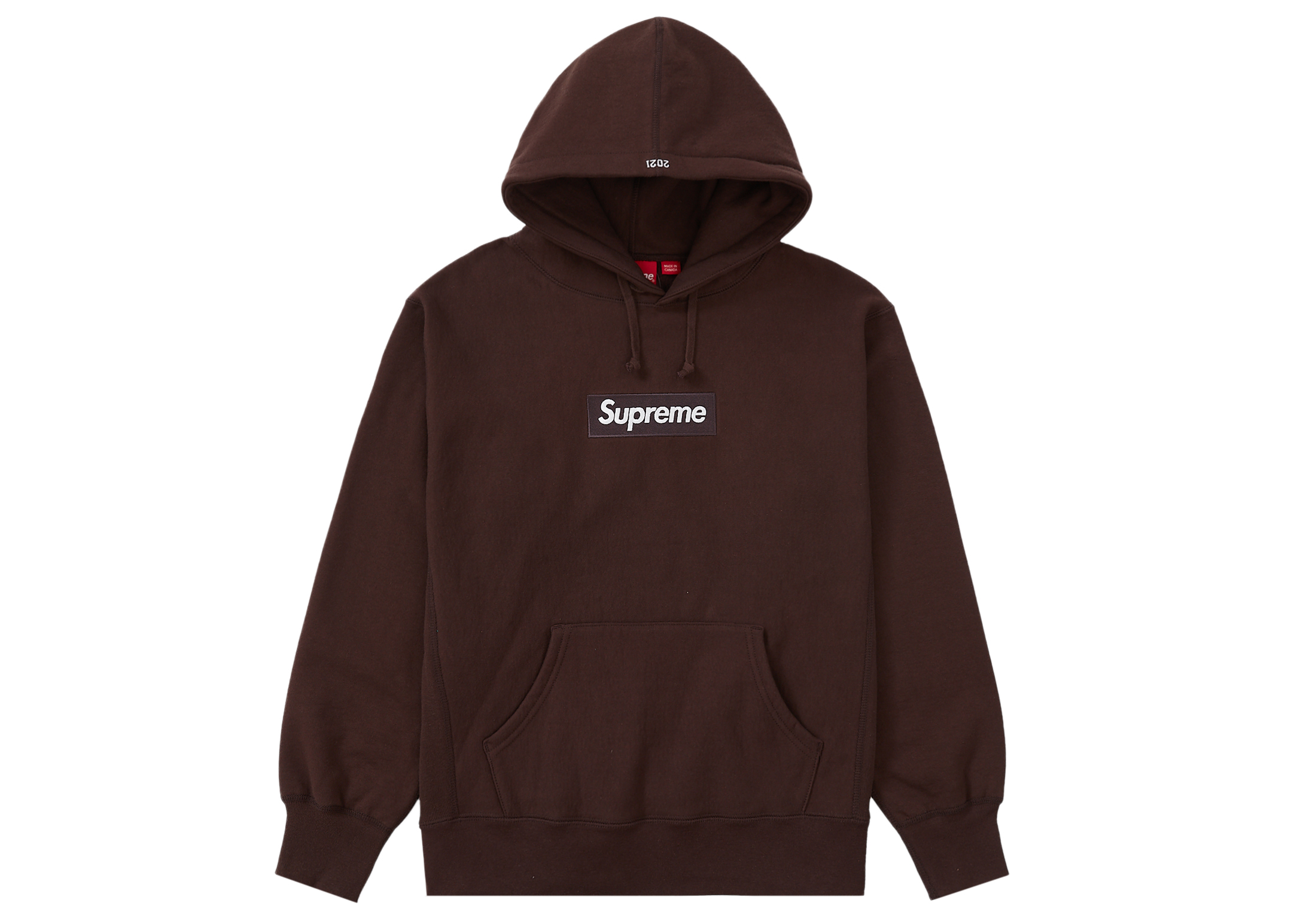 Supreme Box Logo Hooded Sweatshirt (FW21) Dark Brown Men's - FW21 - GB