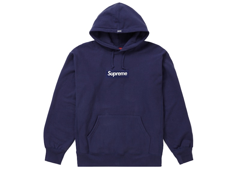 Supreme Box Logo Hooded Sweatshirt (FW21) Washed Navy