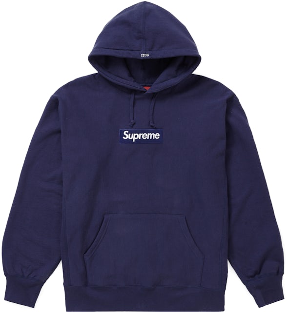 Supreme Box Logo Hooded Sweatshirt In Blue
