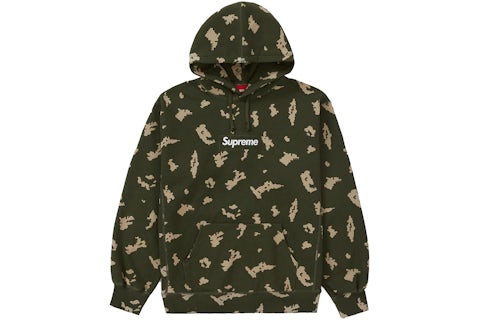 Sudadera con capucha Supreme Box Logo (FW21) en camuflaje verde