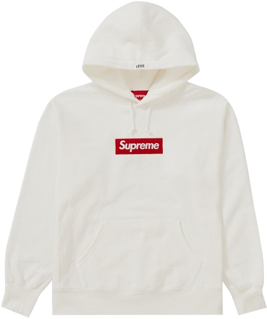 Supreme Box Logo Hooded Sweatshirt Hoodie White XL Made In USA