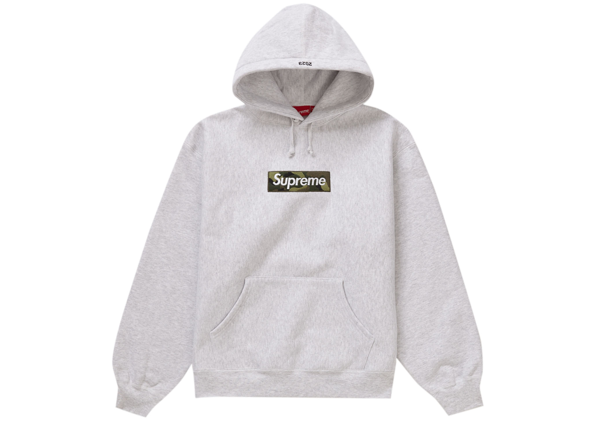 Supreme Box Logo Hooded Sweatshirt (FW23) Ash Grey Men's - FW23 - GB