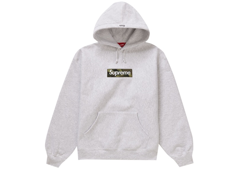 Supreme Box Logo Hooded Sweatshirt (FW23) Ash Grey Men's