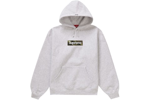 Supreme Box Logo Hooded Sweatshirt (FW23) Ash Grey Men's FW23 US