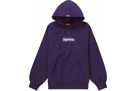 Supreme Box Logo Hooded Sweatshirt (FW23) Dark Purple Men's FW23