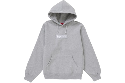Supreme Box Logo Hooded Sweatshirt (FW24) Heather Grey Men's