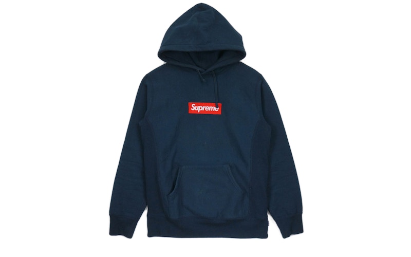 Supreme Box Logo Hooded Sweatshirt Navy メンズ - FW16 - JP