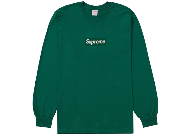 Supreme Box Logo L/S Tee 緑 Lサイズ グリーン-