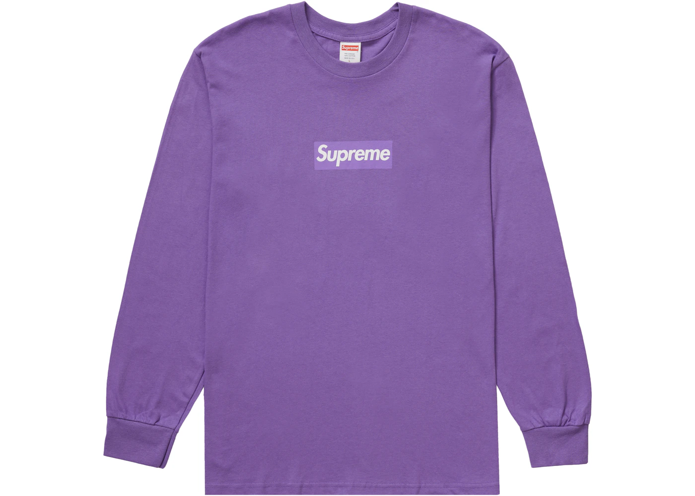 Supreme Box Logo L/S Tee Purple Men's FW20 US