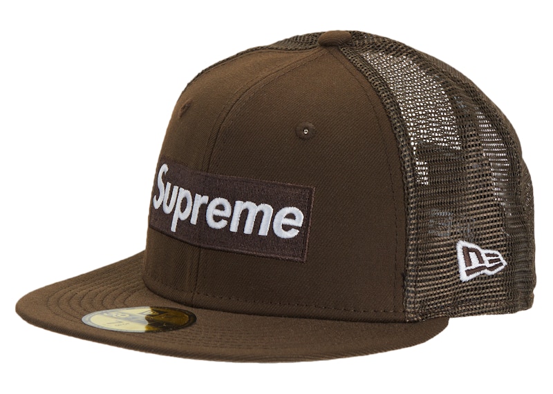 Supreme Box Logo Mesh Back New Era Brown - SS22 - GB