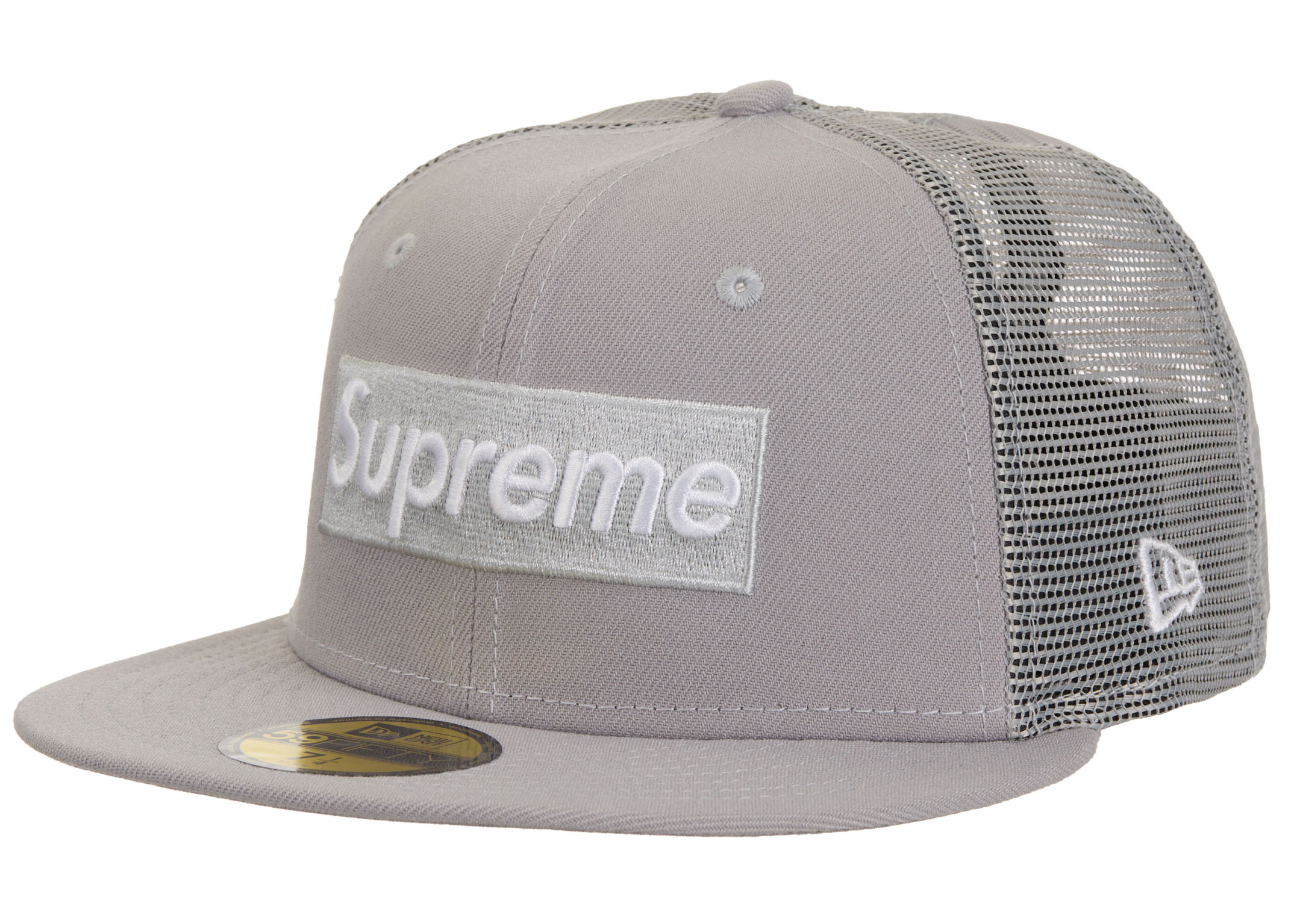 Supreme Box Logo Mesh Back New Era Cap (SS24) Gray