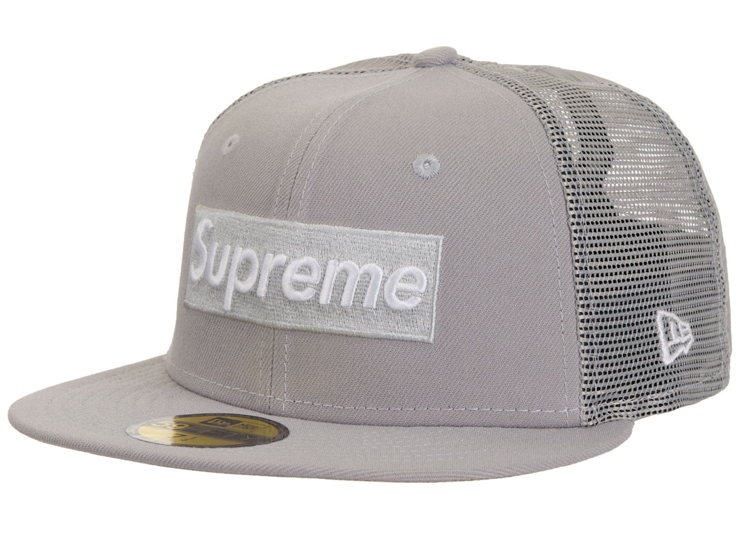 Pre-owned Supreme Box Logo Mesh Back New Era Cap Ss24 Gray