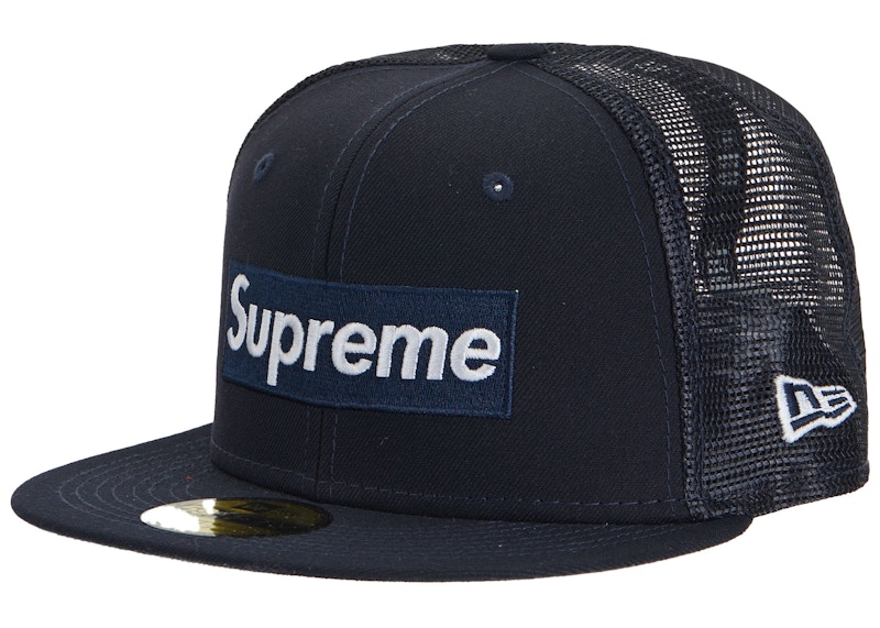 Supreme Box Logo Mesh Back New Era Navy