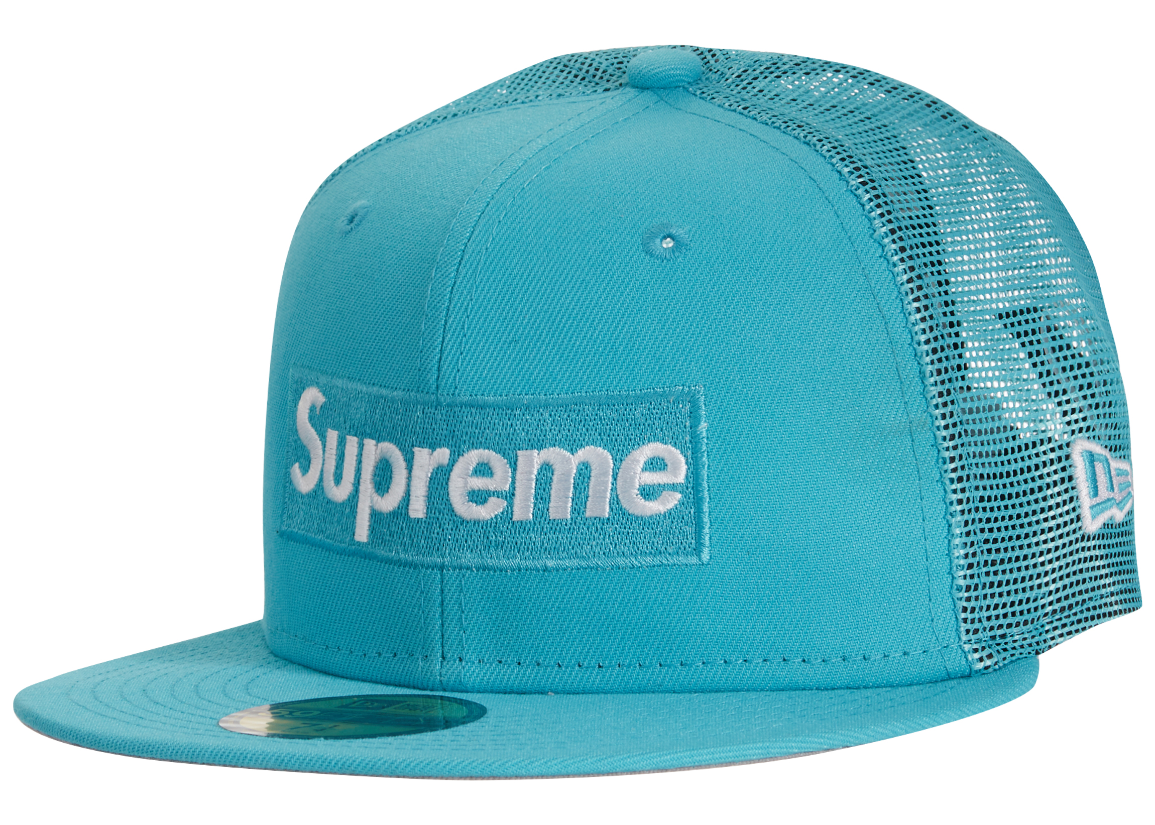 Supreme Box Logo Mesh Back New Era Hat (SS23) Blue