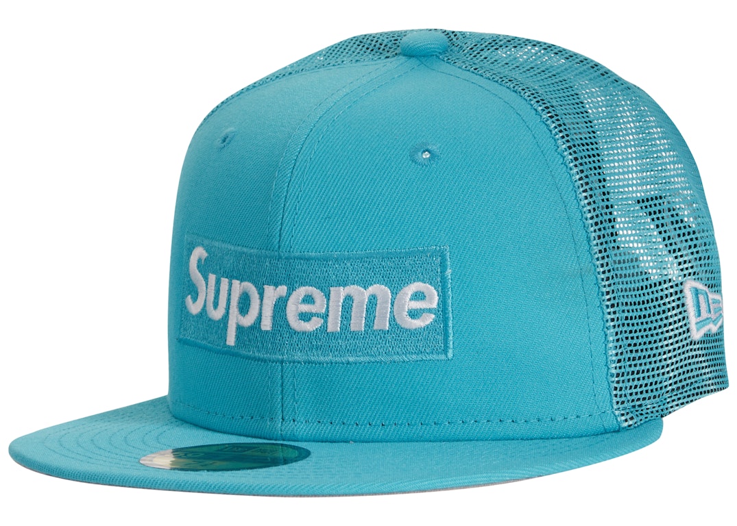 Pre-owned Supreme Box Logo Mesh Back New Era Hat (ss23) Blue