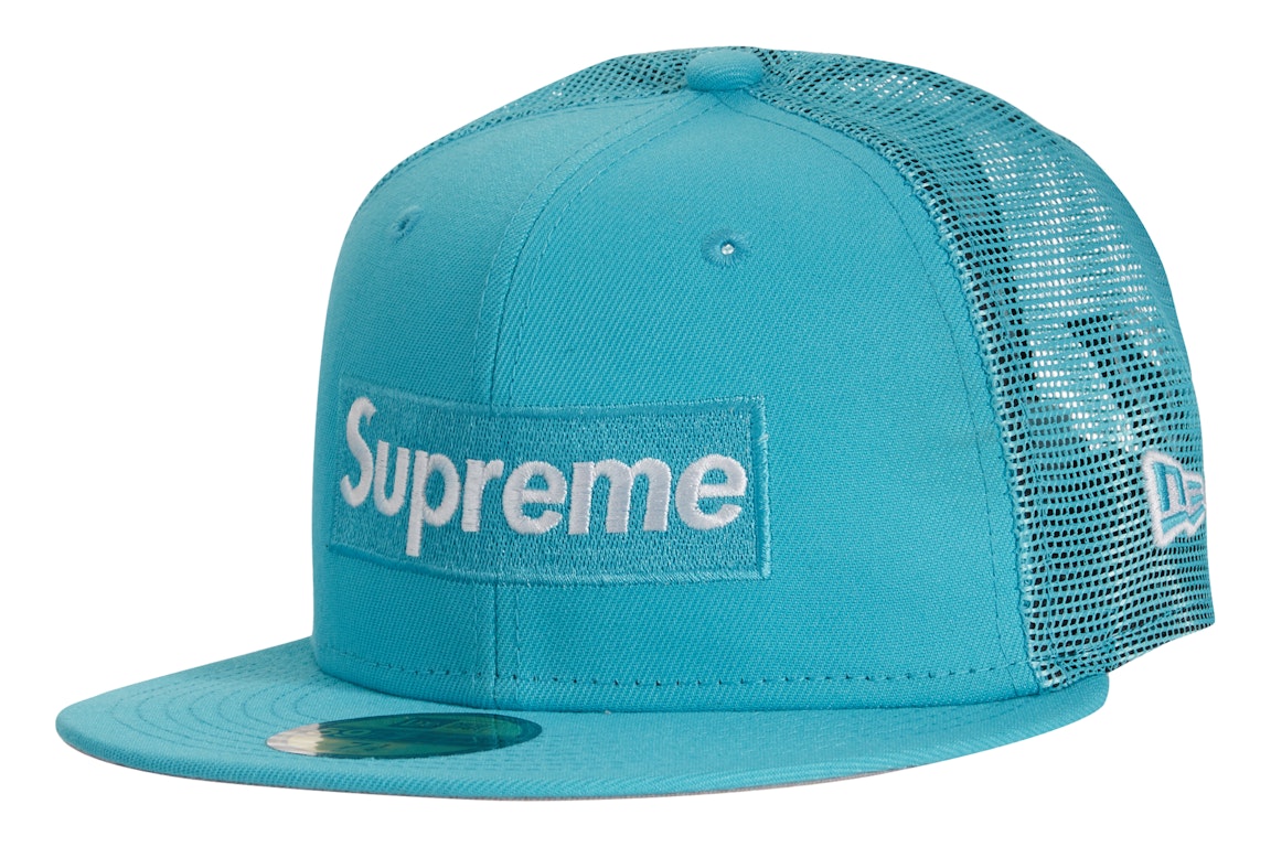 Pre-owned Supreme Box Logo Mesh Back New Era Hat (ss23) Blue