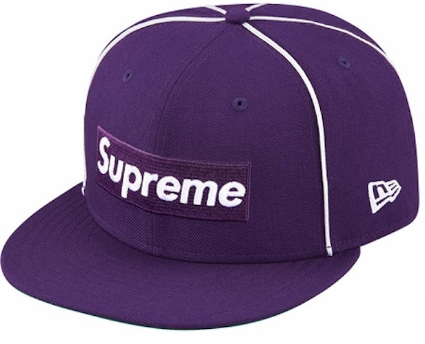 Supreme Box Logo Piping New Era Cap Purple - SS17