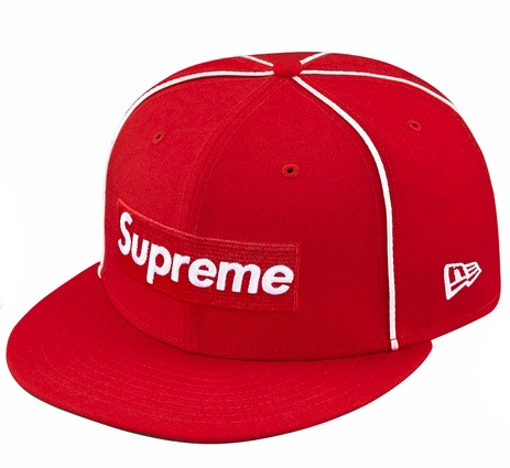 Supreme Box Logo Piping New Era Cap Red