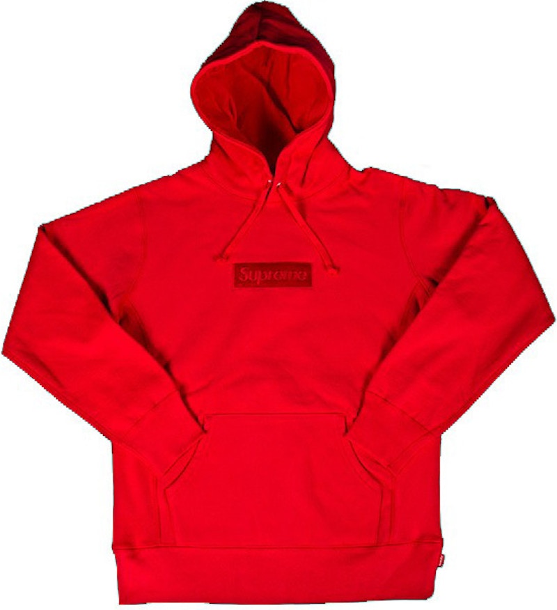 Supreme box logo on sale hoodie red on red