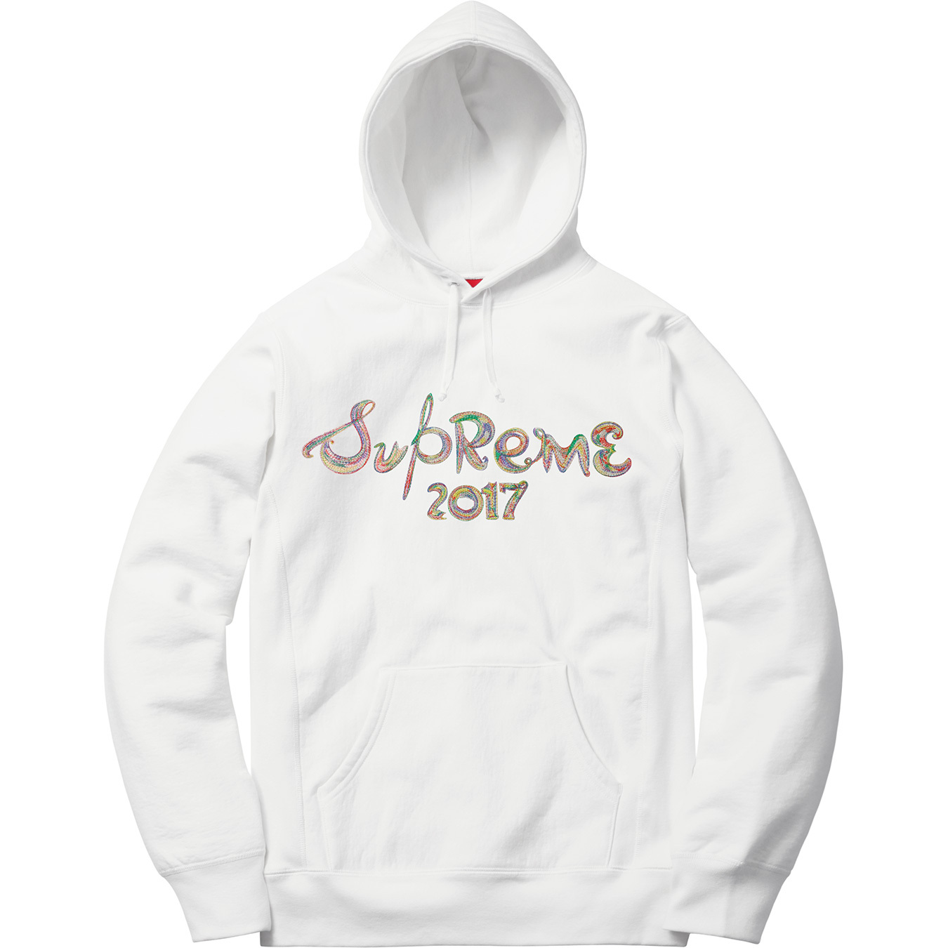 Supreme Brush Logo Hoodie White