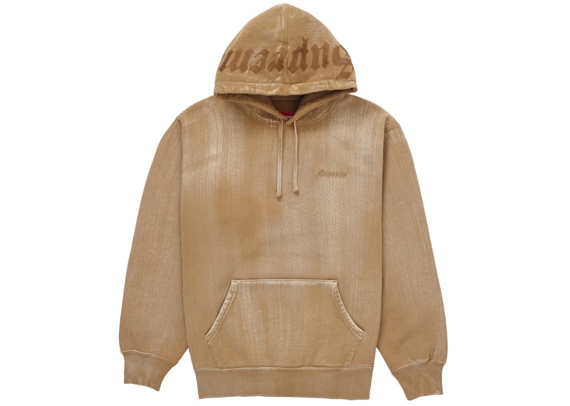 Supreme Brush Stroke Hooded Sweatshirt Dark Tan