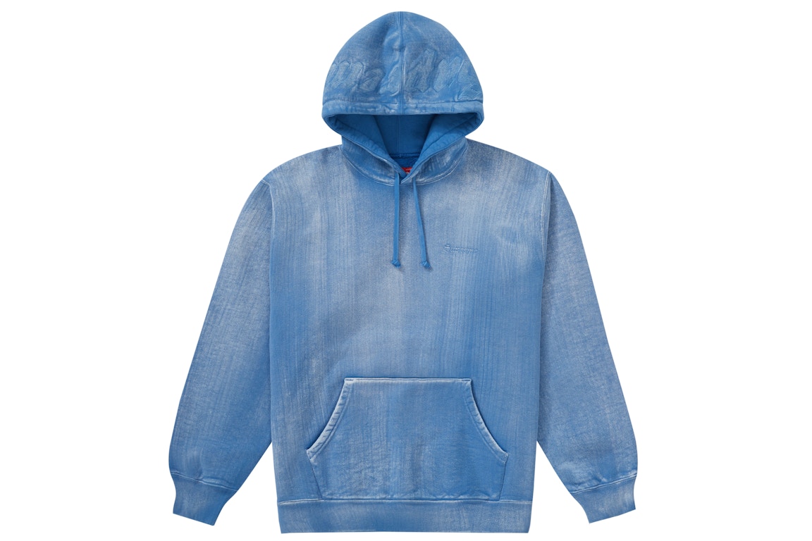 Click to view more detailed imagery on our partner's website Pre-owned Supreme Brush Stroke Hooded Sweatshirt Pale Royal