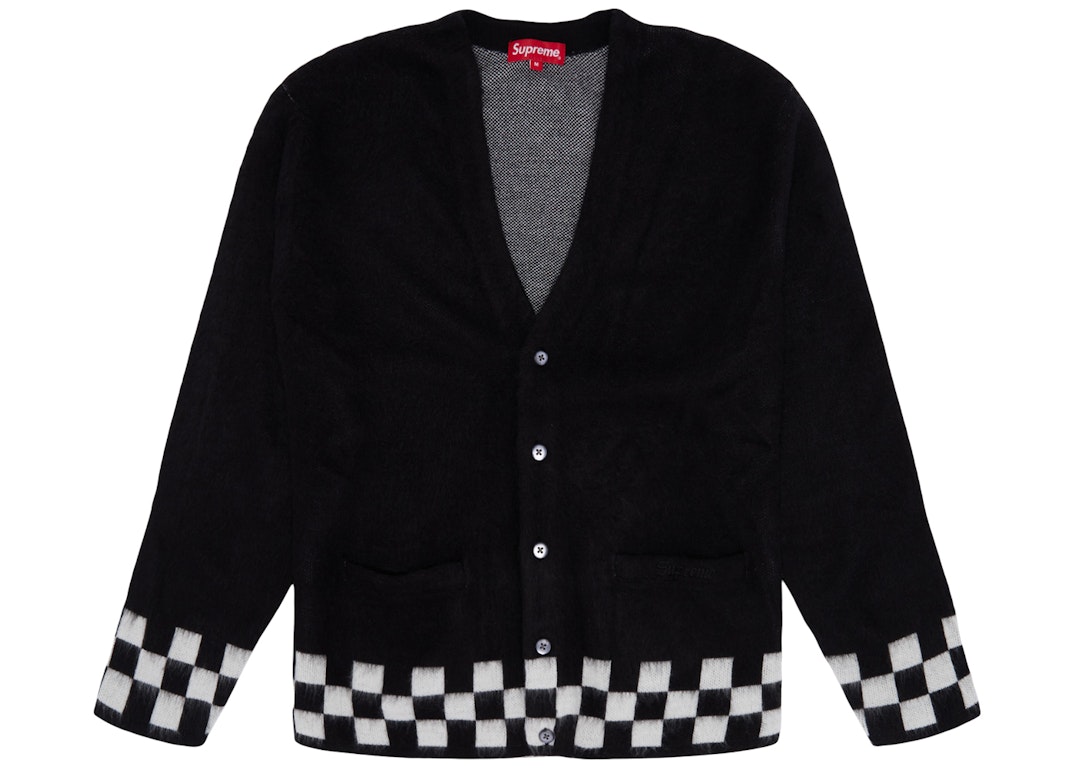 Pre-owned Supreme Brushed Checkerboard Cardigan Black