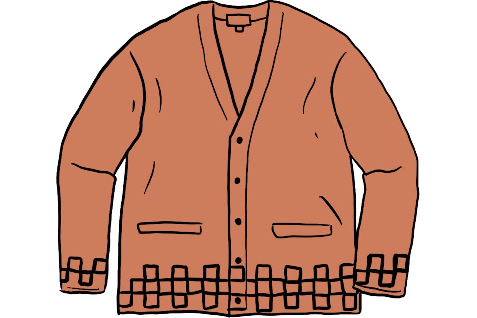 Supreme Brushed Checkerboard Cardigan Camel