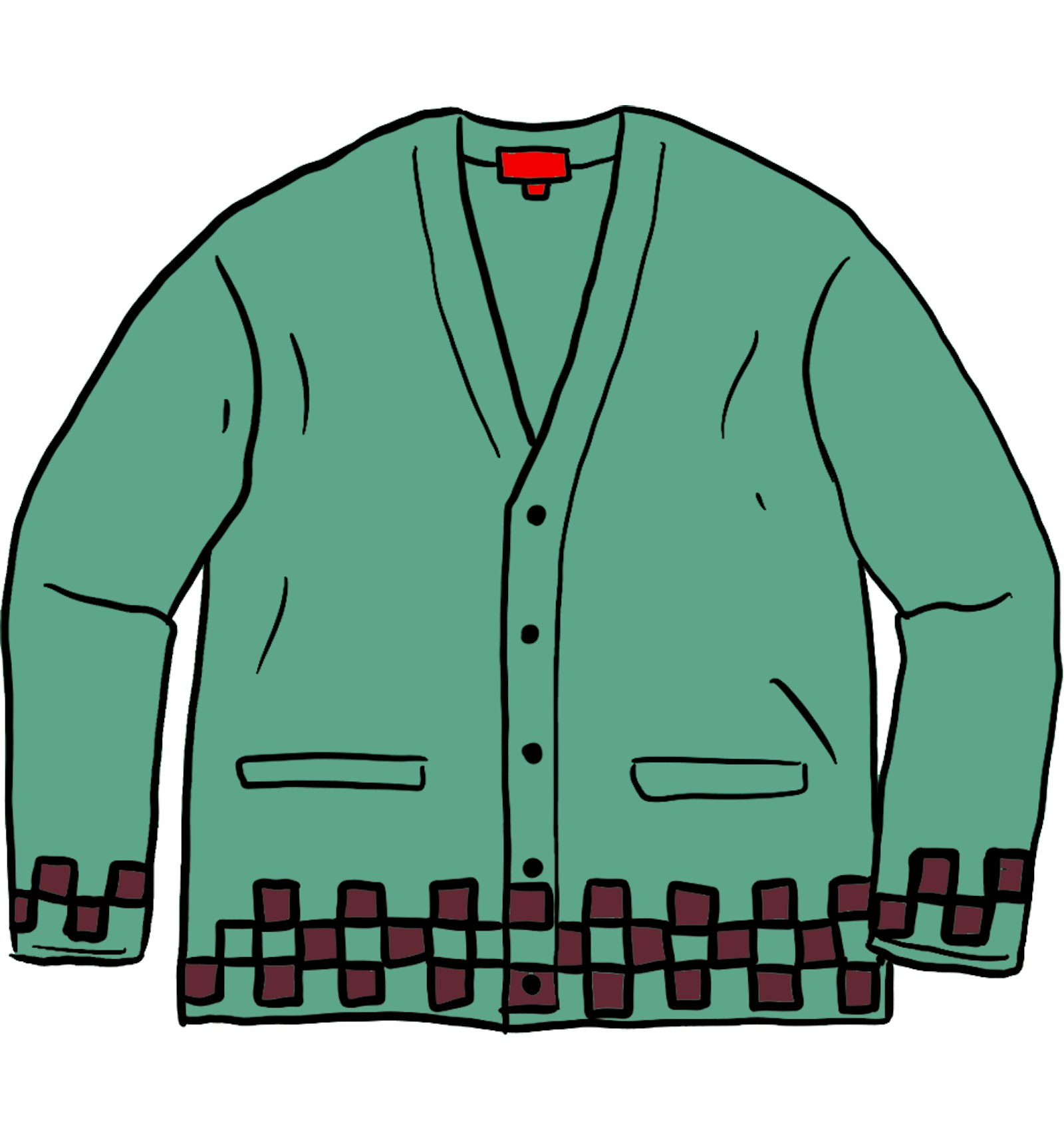 Supreme Brushed Checkerboard Cardigan Mint