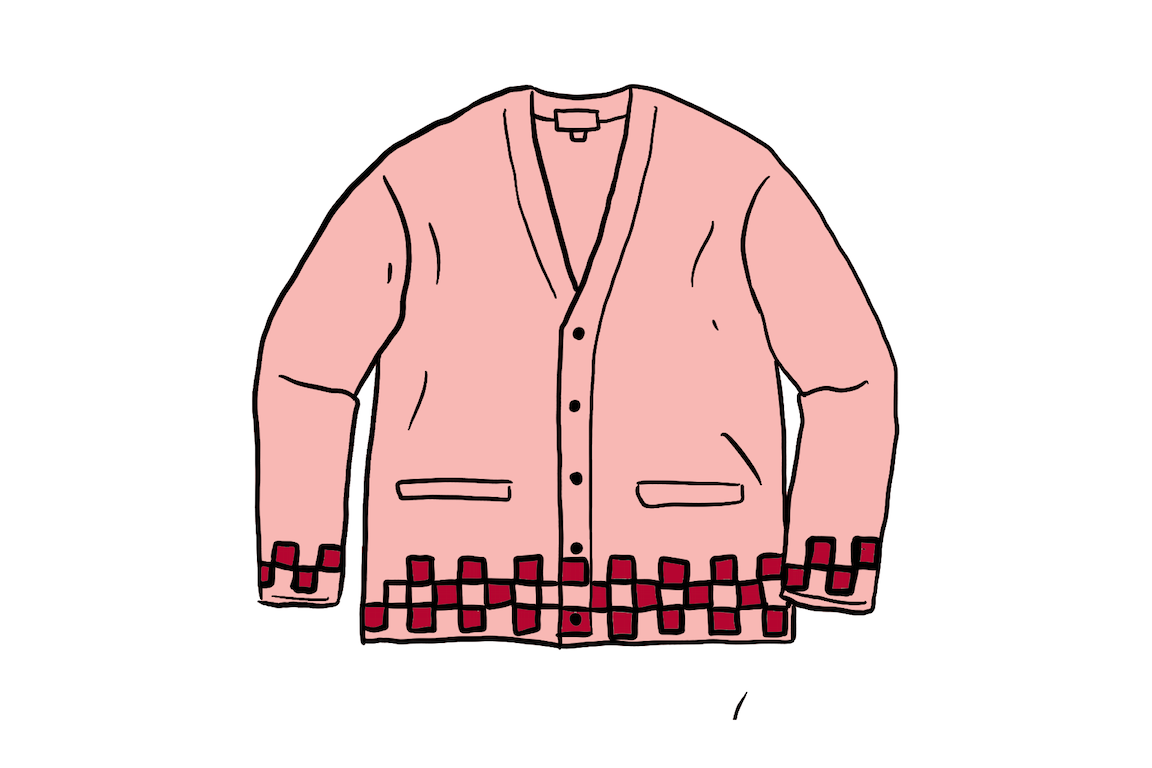Pre-owned Supreme Brushed Checkerboard Cardigan Pink