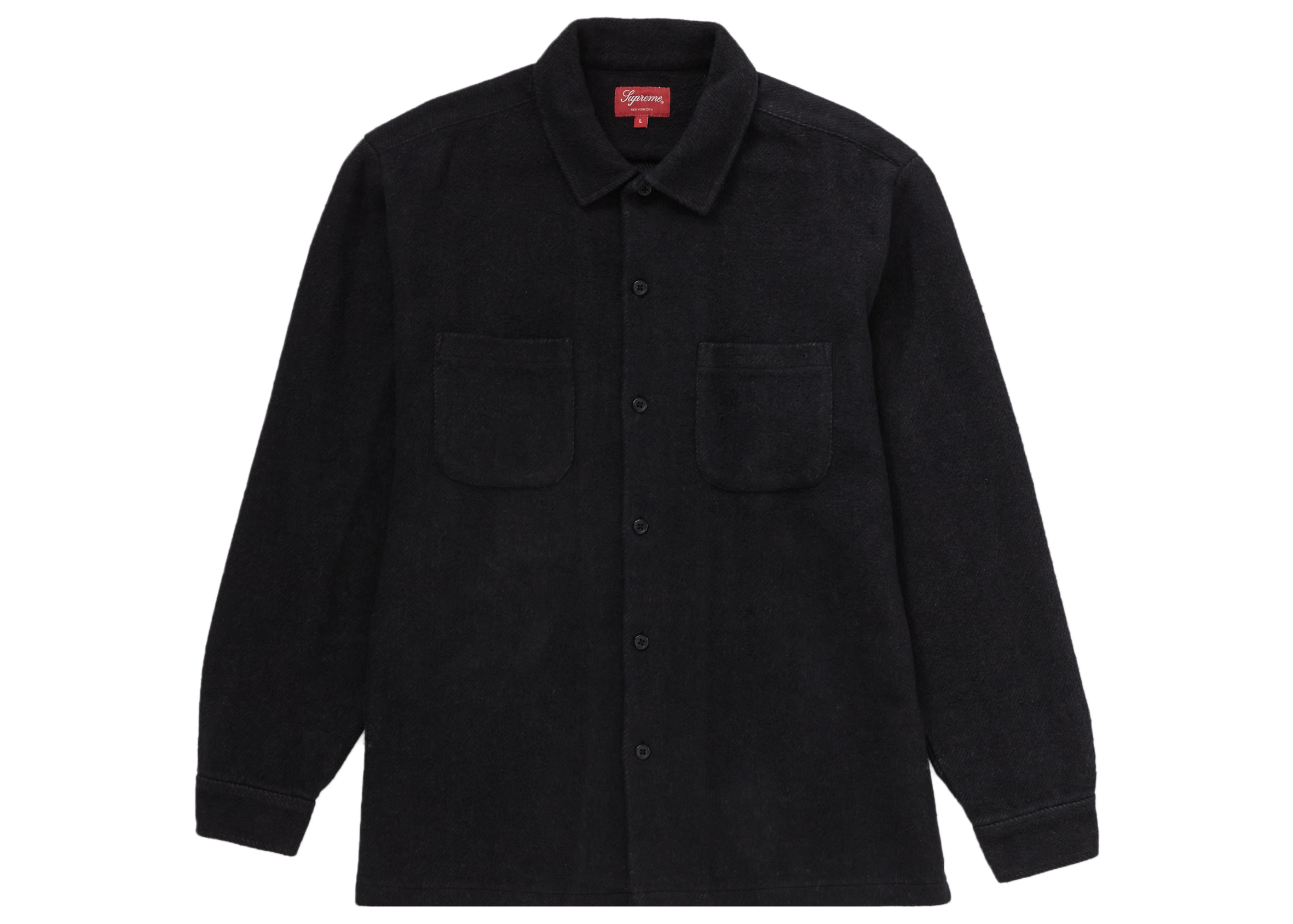 Supreme Brushed Flannel Twill Shirt Black Men's - FW22 - US