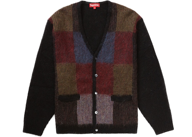 シュプリーム Brushed Grid Cardigan XL-