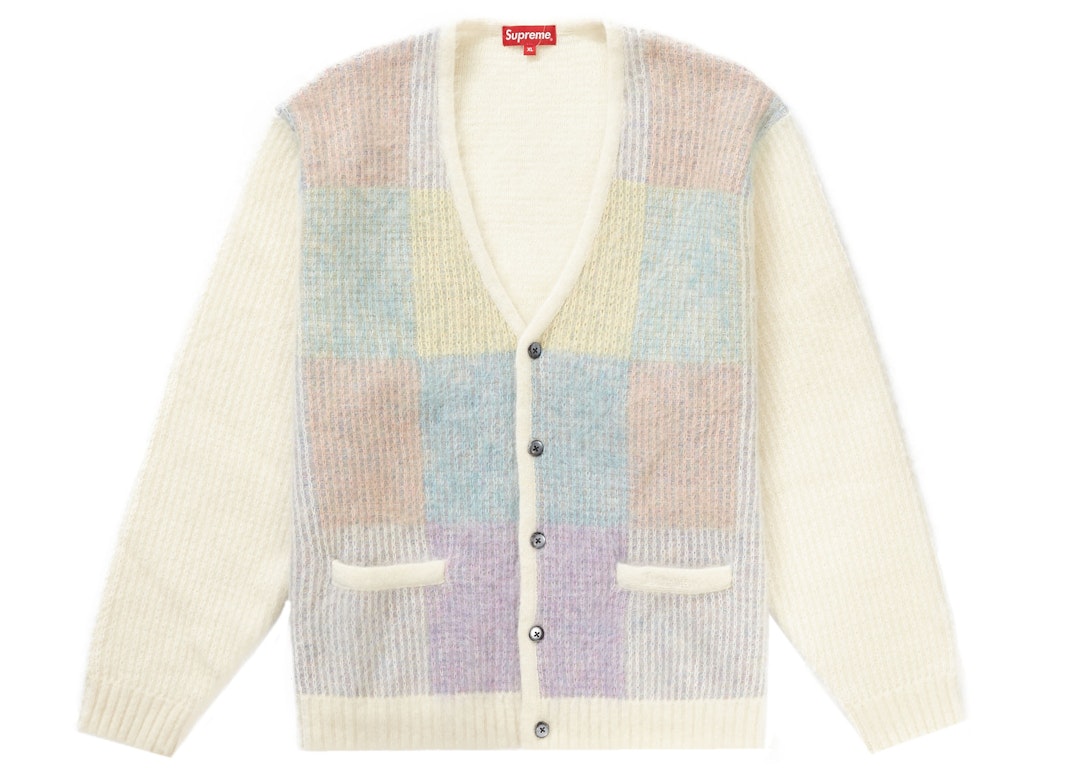 Pre-owned Supreme Brushed Grid Cardigan White