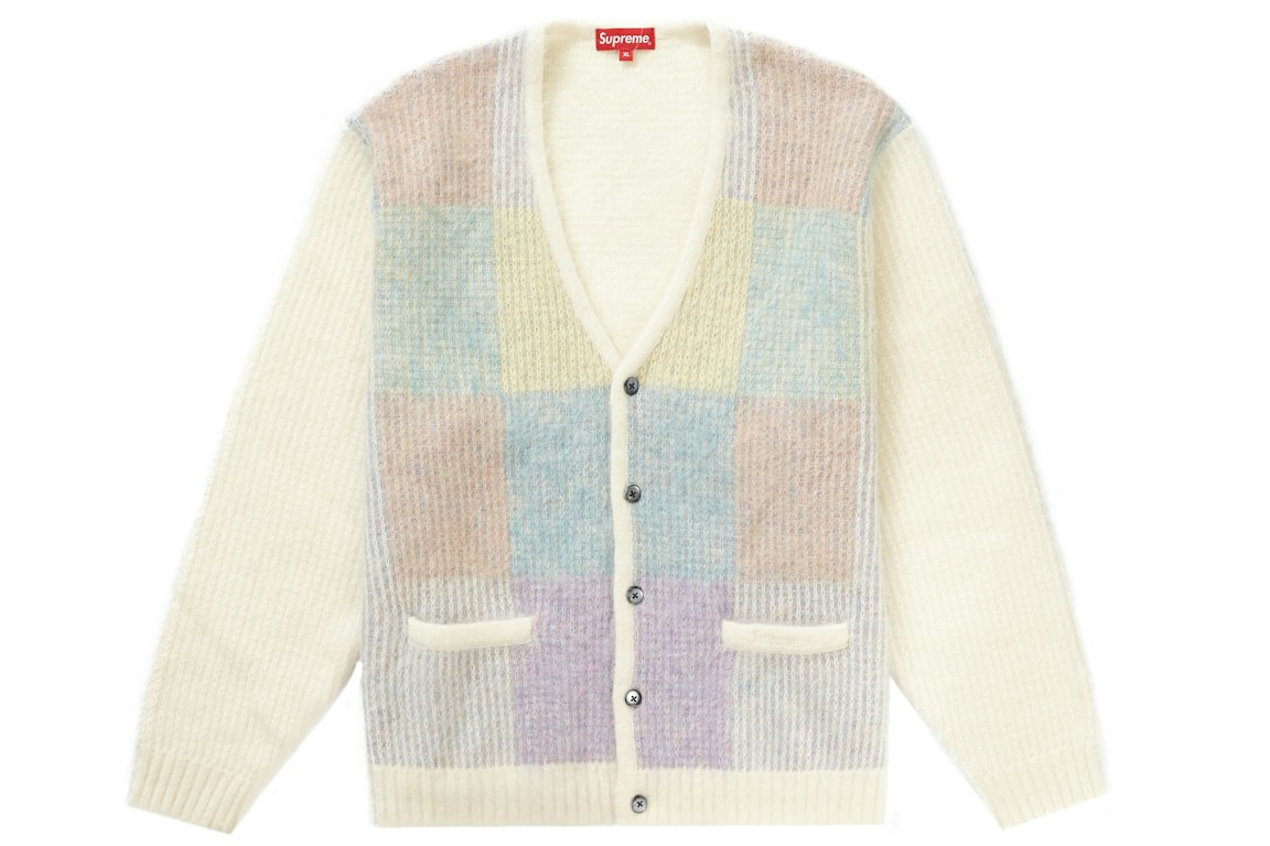 Pre-owned Supreme Brushed Grid Cardigan White