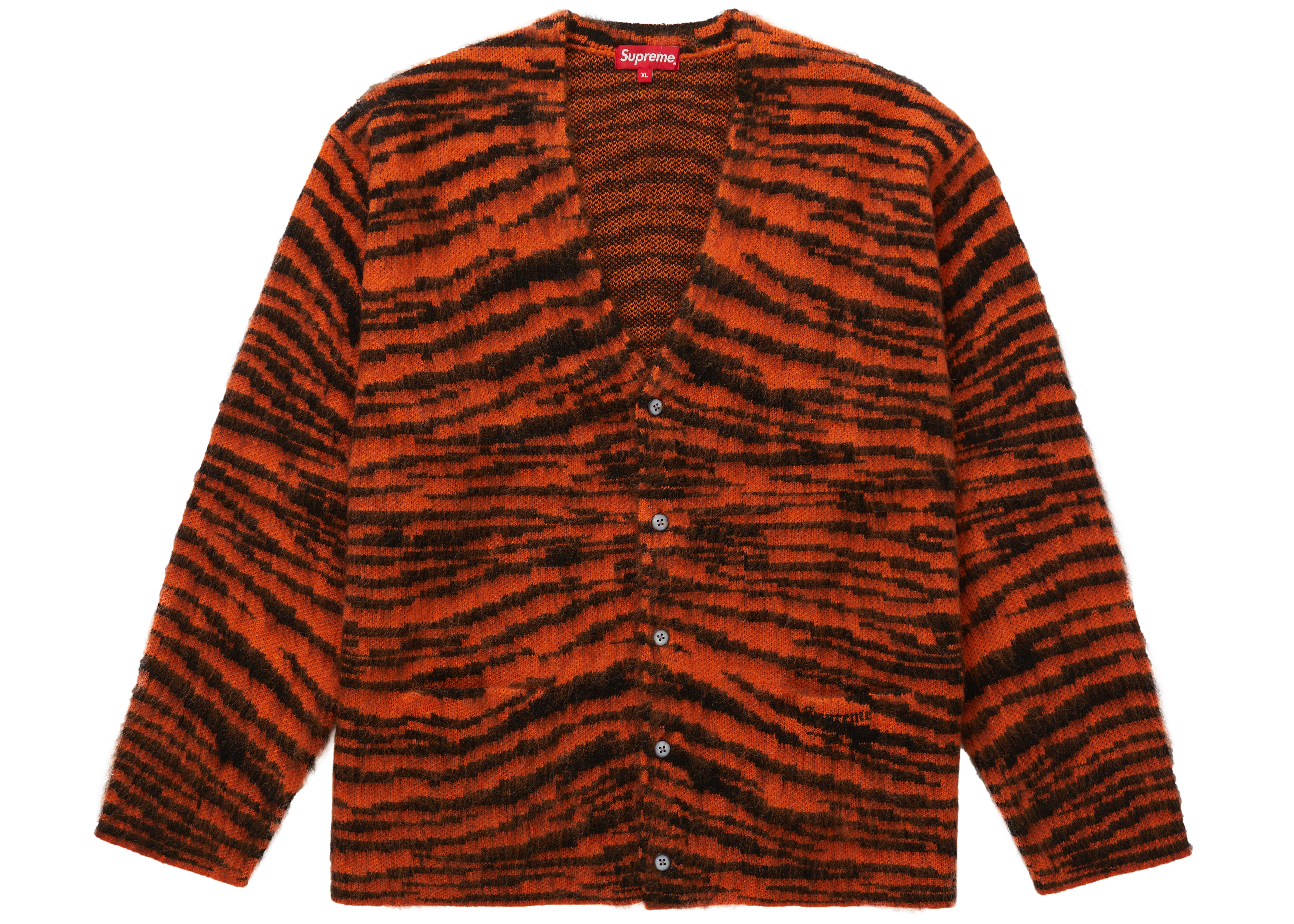 Supreme Brushed Mohair Cardigan Tiger Stripe