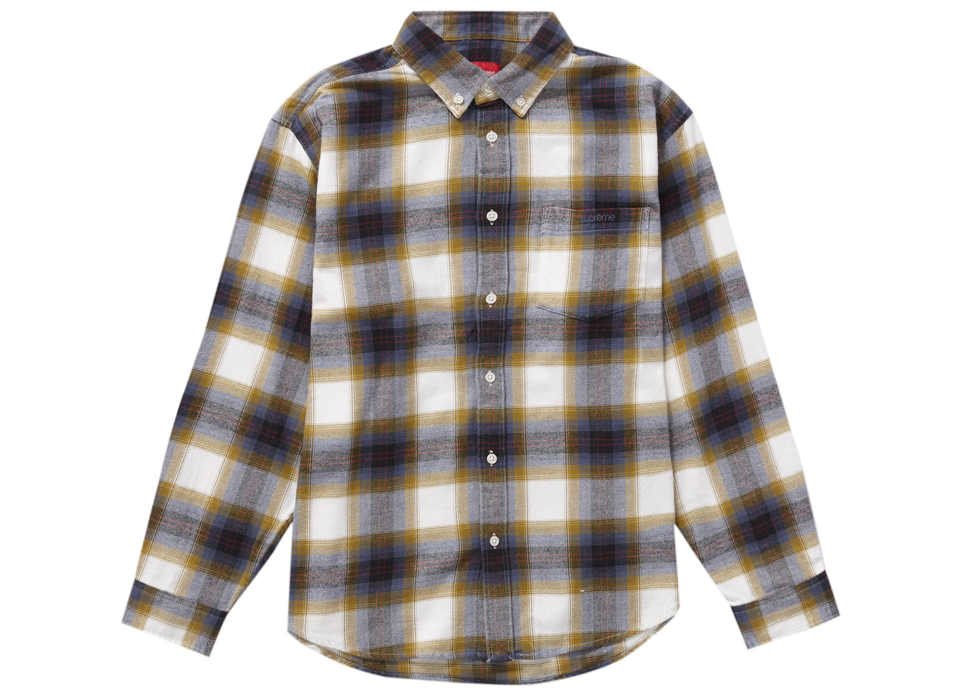 Supreme Brushed Plaid Flannel Shirt Natural Men's - SS22 - US