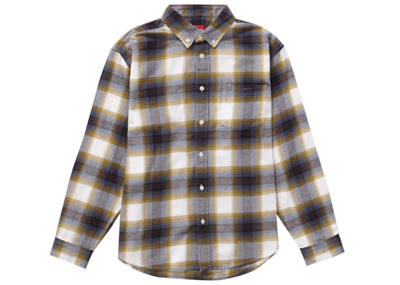 Supreme Brushed Plaid Flannel Shirt Natural - SS22 男装- CN