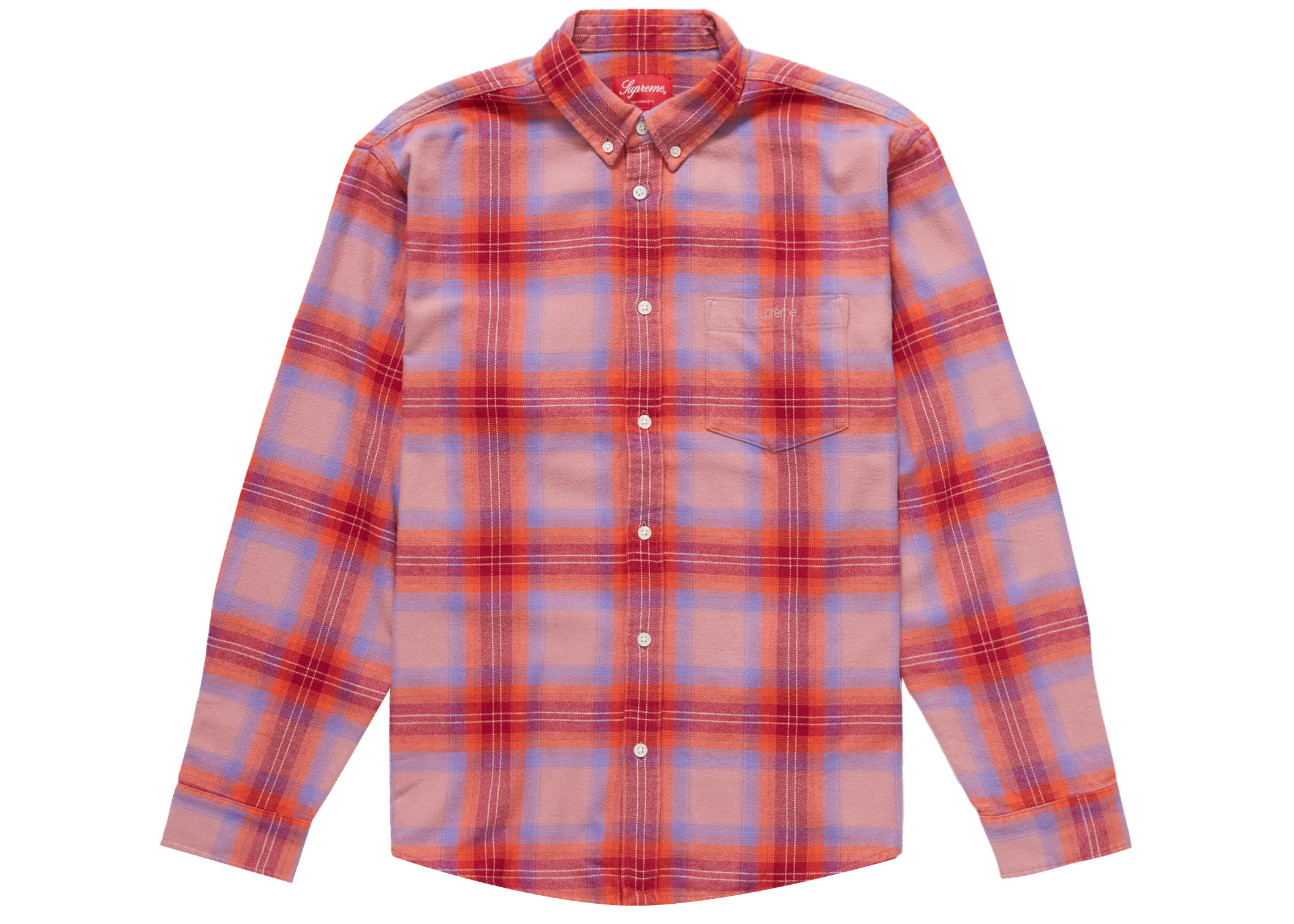 Supreme Brushed Plaid Flannel Shirt Pink - SS22 - US
