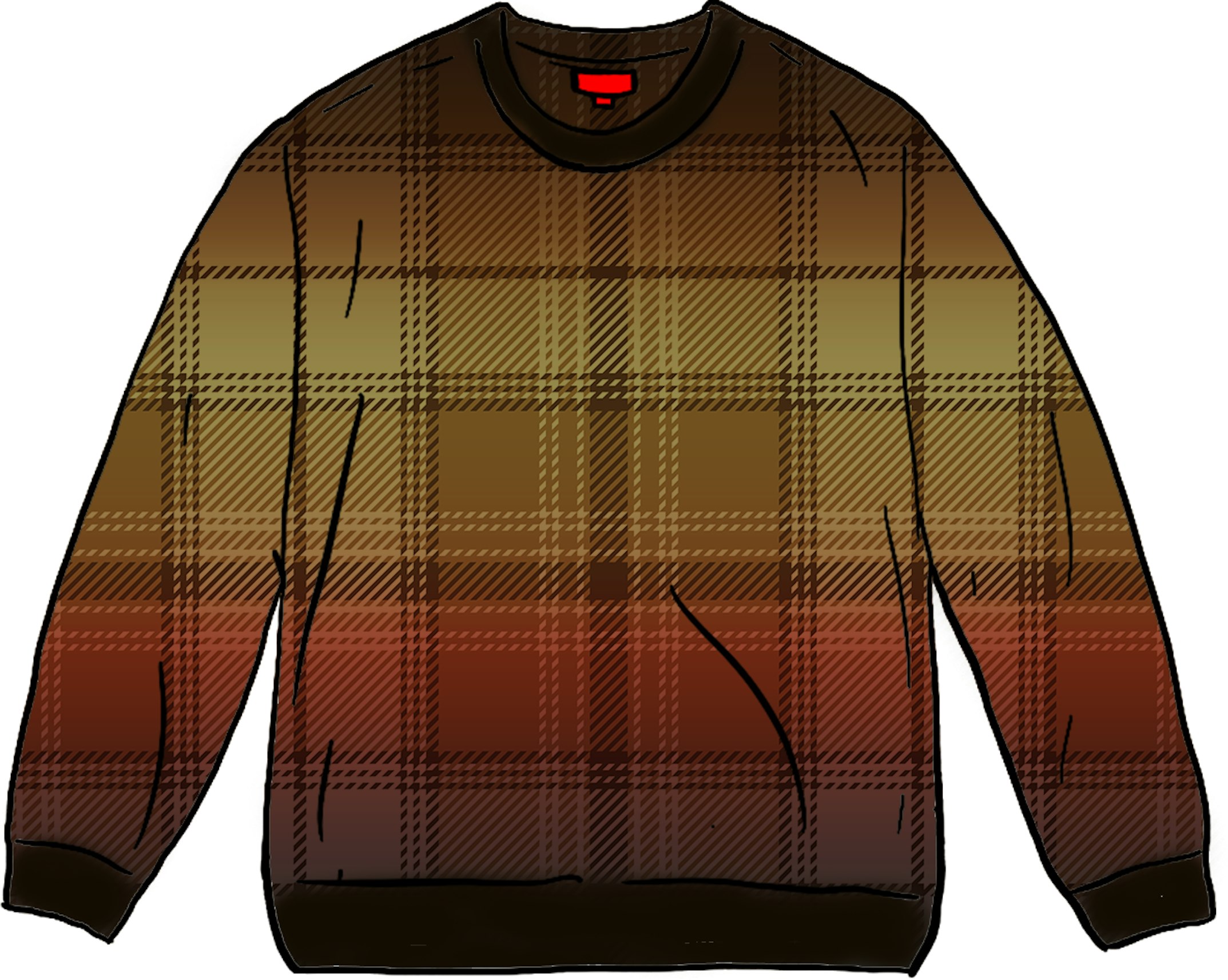 Supreme Brushed Plaid Sweater L black