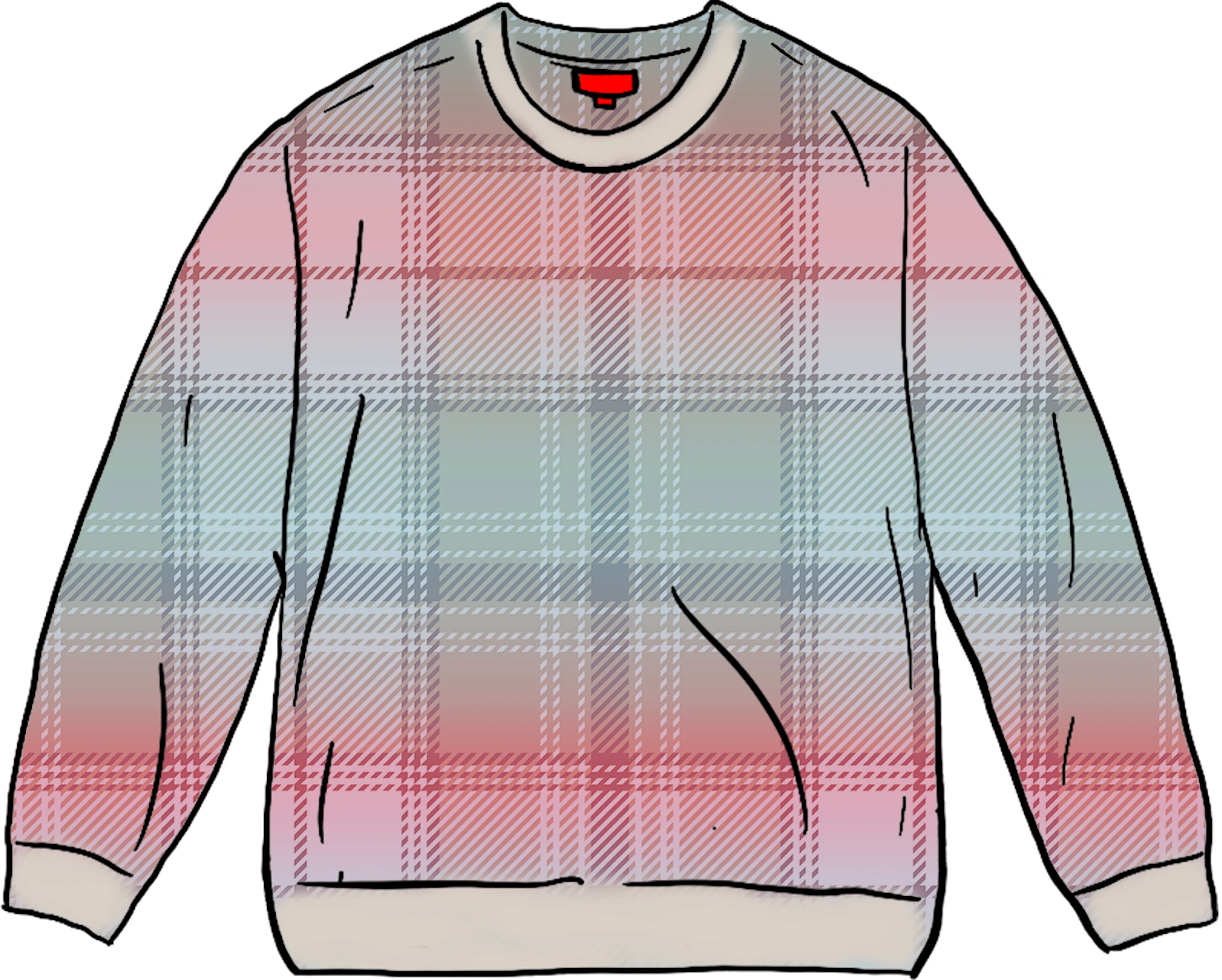 supreme Brushed Plaid Sweater サイズM
