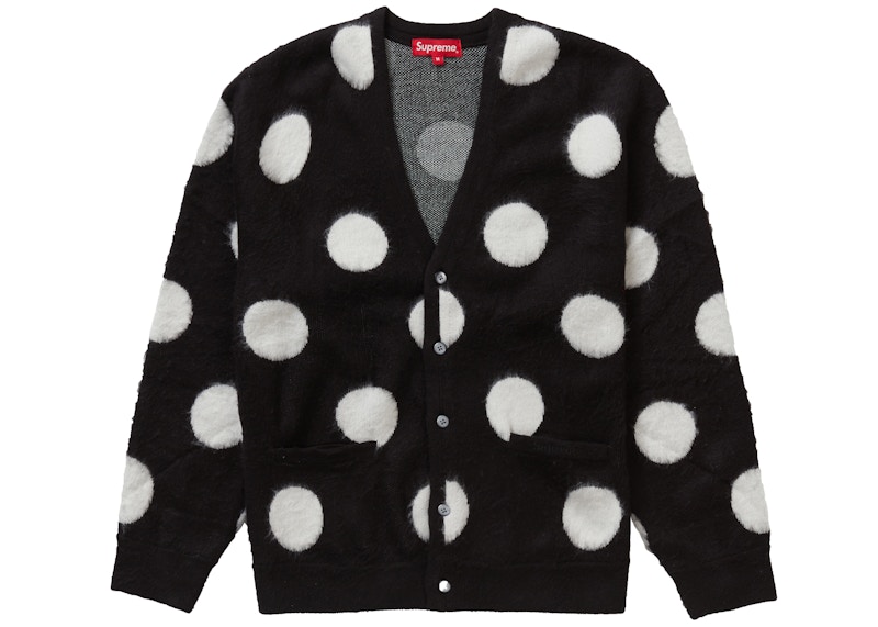 Supreme Brushed Polka Dot Cardigan Black Men's - SS20 - GB