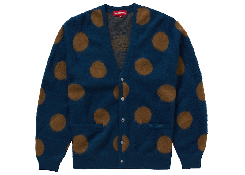 Supreme Brushed Polka Dot Cardigan Navy Men's - SS20 - US